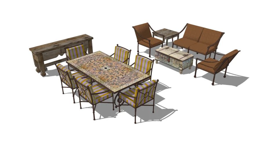 Mobiliario extra por estancia (SketchUp)